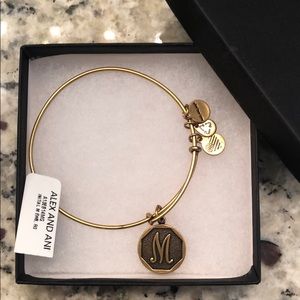 NWT:  Alex and Ani “M” Initial - Gold